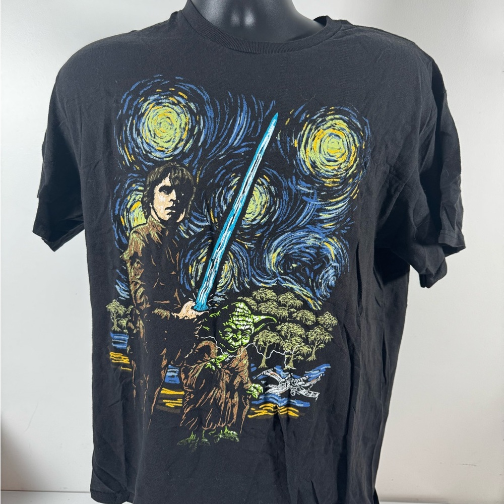 Star Wars Black and Blue Short Sleeve Tee with Artistic Design